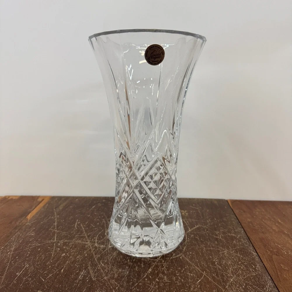 Cristal d'Arques France Genuine Lead Crystal‎ Vase Diamond Cut Design